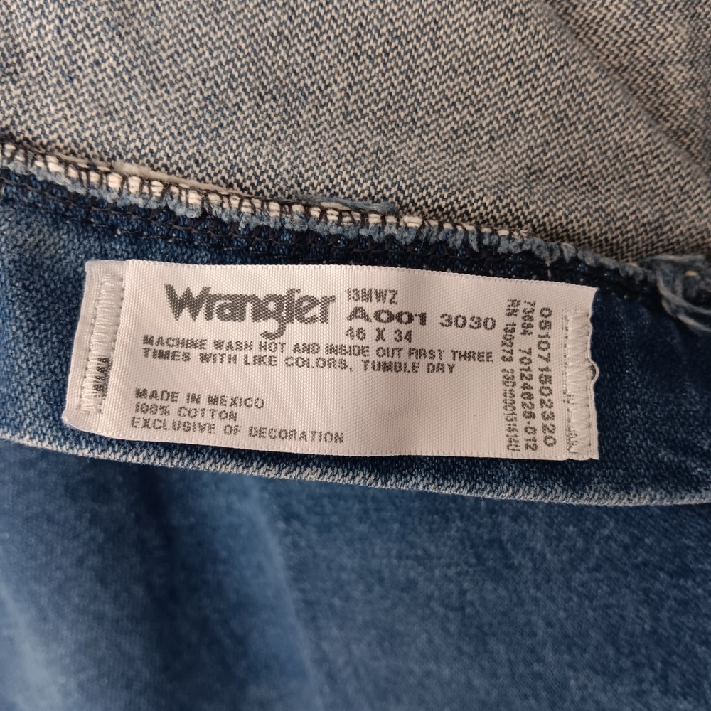 Wrangler Jeans Mens 46x34 Blue Cowboy Cut Original Fit 13MWZ Denim - Picture 2 of 11